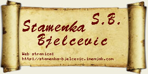 Stamenka Bjelčević vizit kartica